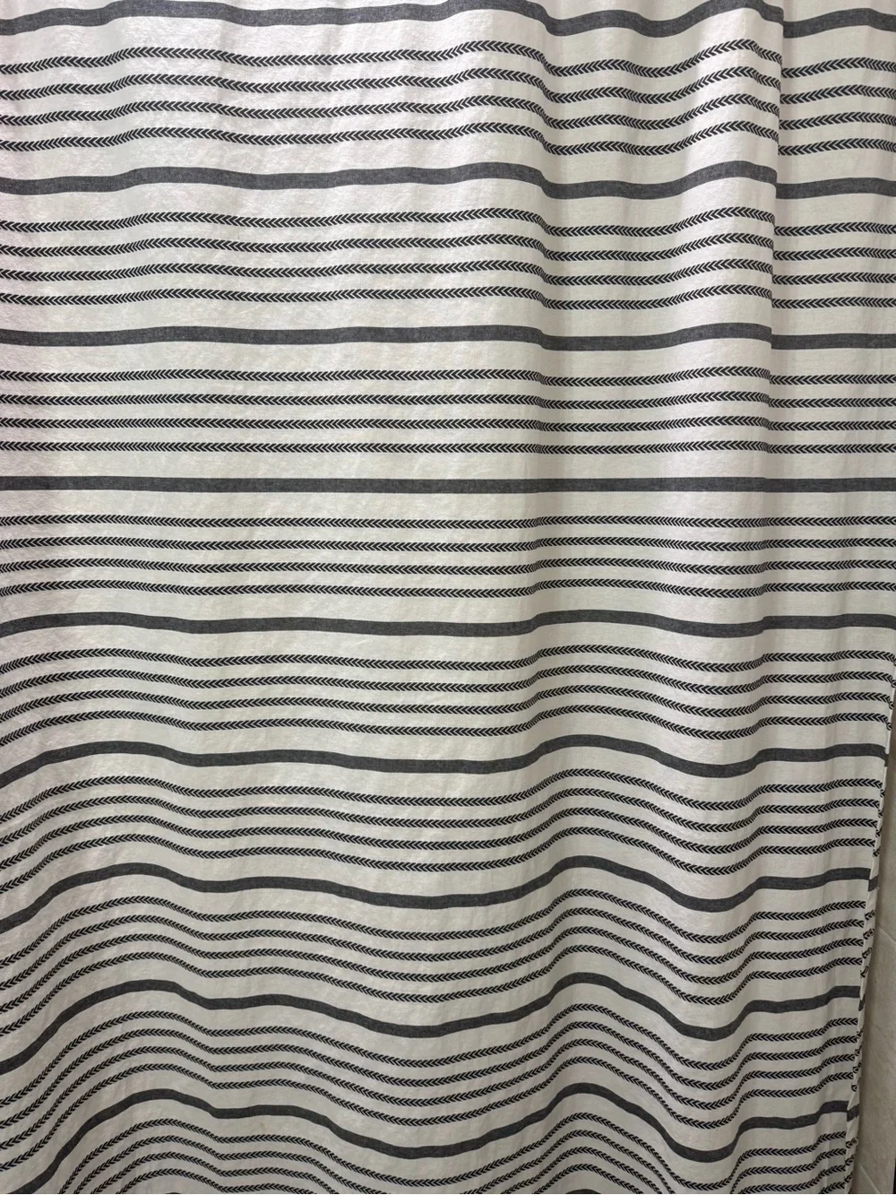 Threshold Black and White Striped Shower Curtain